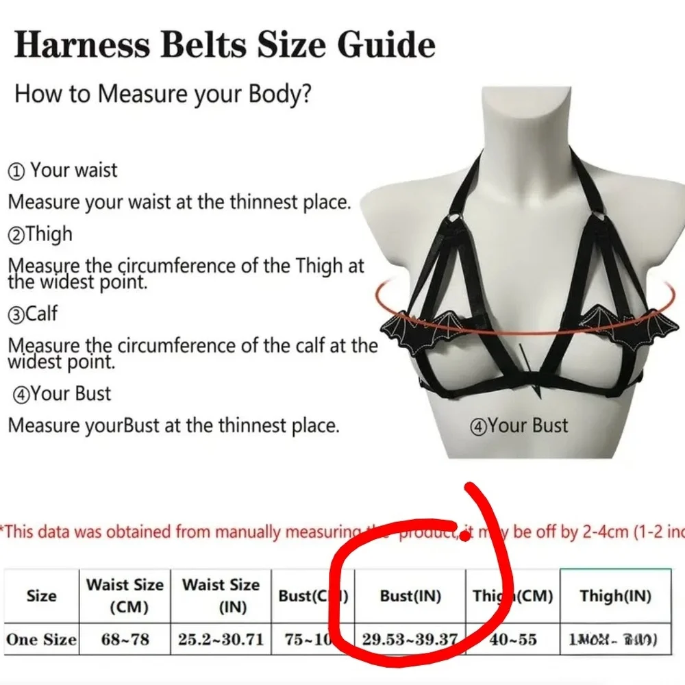 Black Bat Harness Bra - Picture 5 of 5